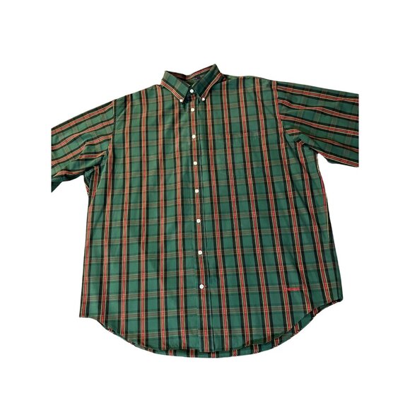 Daniel Cremieux Shirt Mens XL Used Plaid Cotton Button Down Green Red - Picture 11 of 15
